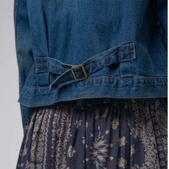 The Great. THE BUCK JACKET BLUE GRASS Size 3/ Large Blue Denim - Picture 7 of 14